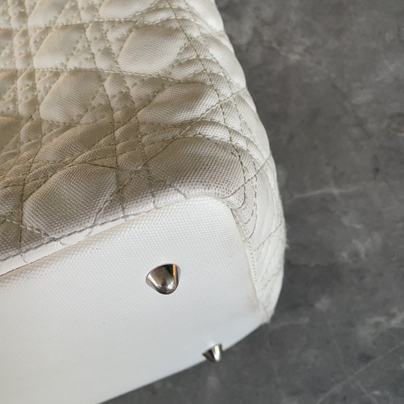 Dior Coated Canvas Cannage Tote Bag White - Picture 16 of 17